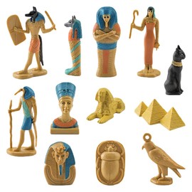 Ancient Egypt Egyptian God 12pcs Statue, Miniature Egyptian and Goddesses Collectable Figure Set
