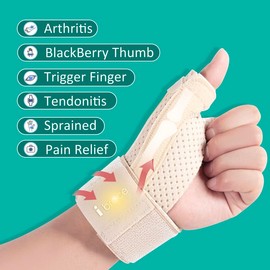 Férula reversible para pulgar y muñeca para pulgar de BlackBerry, dedo en gatillo, soporte ajustable para el pulgar para artritis, tendinitis, esguinces y alivio del dolor, estabilizador de m