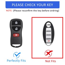 Key Fob Cover with Keychain for Nissan Frontier Armada Murano Pathfinder Quest Sentra Titan Versa Xterra and Infiniti (White)