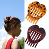 Flat Hair Clips, 2PCS Heart-shaped Tortoise Pattern Hair Clips (Large-sized