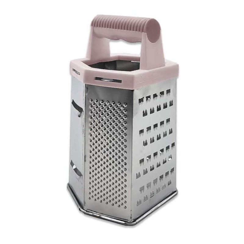 Six Sided Food Grater with Handle – Multi-Surface Metal Grater