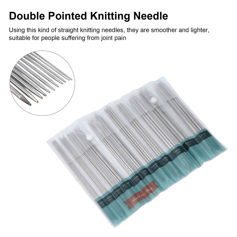 55pcs Double Pointed Knitting Needle Stainless Steel Sweater Weaving Pins