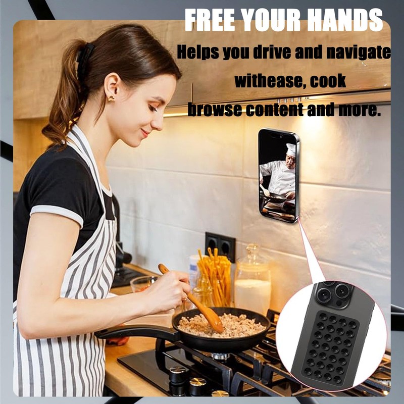 [3-Pack] Ultra-Strong Suction Phone Mount - Non-Slip Silicone Pads for