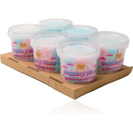 Candy Paradise Cotton Candy, Fluffy & Popping Floss Cotton Candy Floss (50g (Pack of 6), Popping Strawberry & Tutti-Frutti)