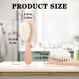 Baby Hair Brush, Natural Goat Hair Baby Brush Wooden Handle Cradle Cap Brush Baby Essentials for Newborn Soft Baby Comb for Boys and Girls Newborn Baby Gifts