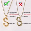 FOCALOOK Statement Bamboo Necklace, 14K Gold Plated Initial Name Pendant