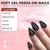 Bellelfin 120Pcs Cat Eye Press on Nails Almond Medium Length,