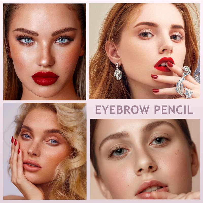 RICEEL Eyebrow Pen,Eyebrow Pencil with Brow Brush Double Ended Eyebrow
