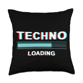 Techno Loading EDM Raver Beat Maker BPM Addict Bass Drop Throw Pillow