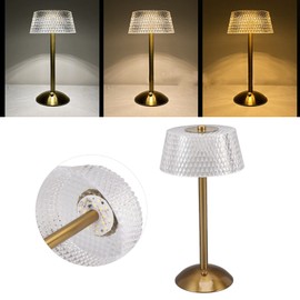 Spacnana Portable Crystal Table Lamp Acrylic Modern Crystal Bedside Lamp Brightness Room Decor Desk Lamp