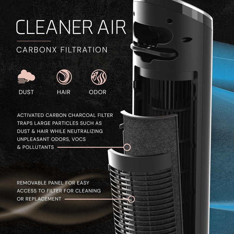 LASKO Ascend Tower Fan with Remote, 36" Floor Fans for