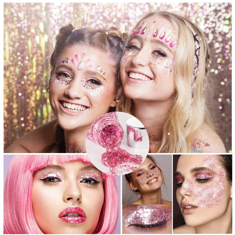 Body Glitter Gel Liquid Glitter Festival Glitter Chunky Glitter Long