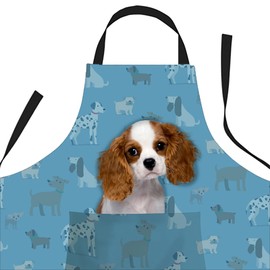 Bang Tidy Clothing Cavalier King Charles Spaniel Gifts for Dog Lovers Owners - Cooking Baking Aprons - Kitchen Apron Gift for Women Men Bakers and Cooks
