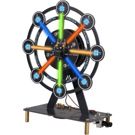 STEM Soldering Practice Kit - DIY Rotating Ferris Wheel Solder Practice Kit with 10 Light Modes, Colorful LED Electronics Soldering Projects for Adult Student Training Desk Decor Present