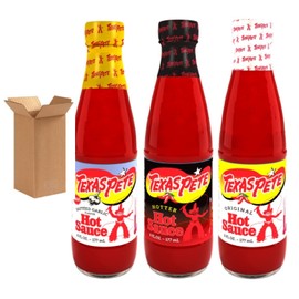 Bundle - 3 Items: Texas Pete Hot Sauce Sampler - Hot, Hotter, & Garlic - 6 oz Bottles