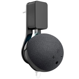 SPORTLINK Dot 5 Wall Mount Holder - dot5 Smart Speaker Dot 5th Generation Holder Mount with Cord Storage Stand Cover for Voice Assistant with Hidden Cords for Space Saving and Easy Mobility (Black)