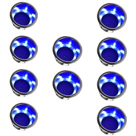 MARINE CITY 304 Stainless Steel 8 Blue LED Lights Cup Holder with Drain - Ideal for Marines, Yachts, Ships - 10 Pcs