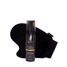 Bronzed Beauty Dark Tanning Mousse Kit – 6.7fl oz Self-Tanning Mousse with Mitt Bundle – Deep Natural Bronze Shade – Stain-Free, Even Application – Nourishing Self Tanner with Vitamin E and Aloe Vera