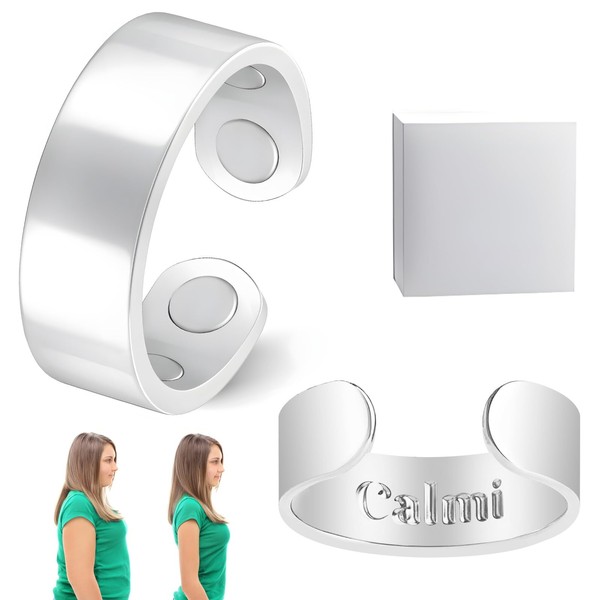 xinrongda 2PCS Magnetic Ring for Women & Men, Adjustable Cal-mi