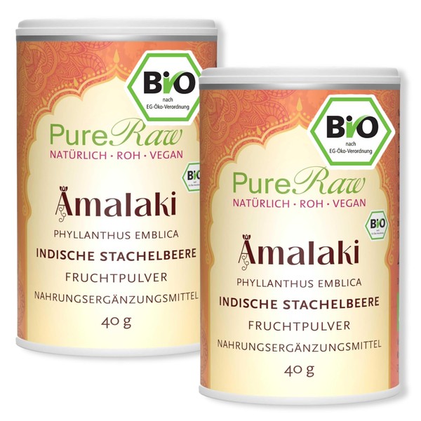 PureRaw Amla Pulver Bio Amalaki Beere Fruchtpulver (Vegan Ayurvedisch) Indische
