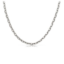 Hochwertige Halskette aus Edelstahl - Robuste Halskette - Massive Königskette 60 cm | 4 mm - Cuban Link Chain Glieder-Kette Panzerkette - Handgemachter Herren-Schmuck (Industrial Silber 2mm)
