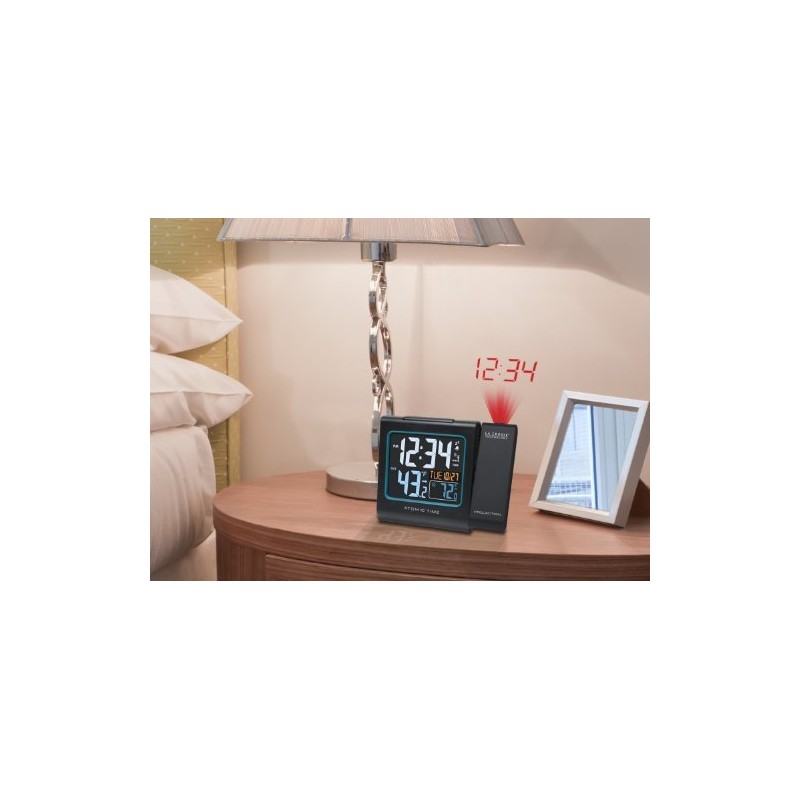 La Crosse Technology Color Projection Alarm Clock with Indoor/Outdoor Temperature