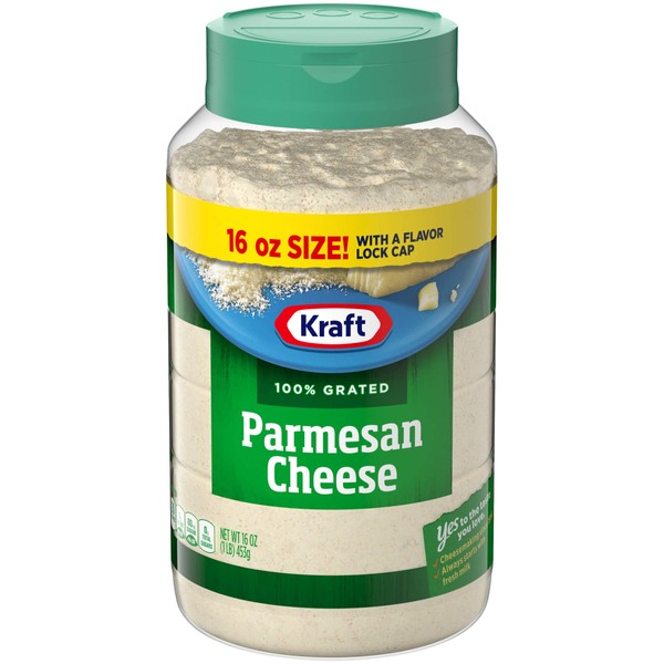 Kraft 100% Grated Parmesan Cheese Shaker (16 oz Bottles, Pack of 3)