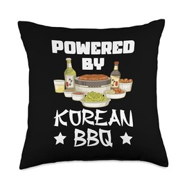 Powered by Korean BBQ K-BBQ Lover Korea Foodie Cuisine Throw Pillow