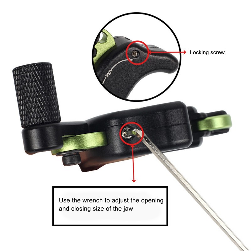 4 Finger Archery Release Aid Grip Adjustable Aluminum Alloy Compound