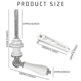 TIANNAIT 1 x Ceramic Toilet Flush Handle, Toilet Flush Handle, Bathroom Accessories, Toilet Cistern Replacement Handle, Suitable for Most Toilet Cisterns, Toilets Bathrooms