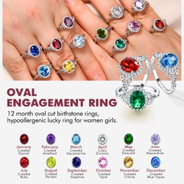 DAYBYDAY Aquamarine Rings for Women 925 Sterling Silver Celtic Ring with Stone March Birthstone Ring Light Blue Stone Oval Engagement Rings Size 7