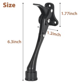 3 Pack Door Stops Black Kickdown Door Stoppers for Bottom of Door with Rubber Tip, Once Touch Heavy Duty Doorstop Holder Keep Door Open for Indoor Outdoor