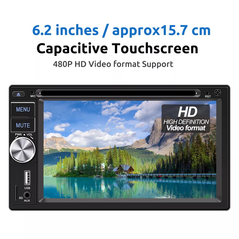 ESSGOO 6.2" Double 2 DIN Head Unit Car Stereo Bluetooth