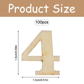 Bojueshaw 100pcs Wooden Numbers,Mixed Small Wooden Number,Number 0 to 9 Embellishments for Arts DIY Decoration Displays Kids Early Educational Learning