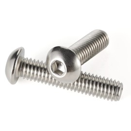 M4-0.7 x 6mm Button Head Socket Cap Screws, Allen Socket Drive, Stainless Steel 18-8, Bright Finish, Quantity 100
