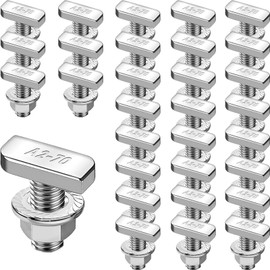 Hammer Head Screws M8x20 Stainless Steel A2-70 with Flange Nuts - Pack of 30 for PV Solar Mounting Rails, Greenhouse and Photovoltaic Assembly, Excellent Rust and Corrosion Resistance Performance