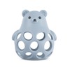 Haakaa Silicone Bear 3-in-1 Teether,Baby Teether,Teething Toys,Food-Grade Silicone,Mist Blue