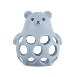 Haakaa Silicone Bear 3-in-1 Teether,Baby Teether,Teething Toys,Food-Grade Silicone,Mist Blue