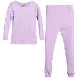 Sweet & Sassy Toddler Girls' Thermal Underwear - 2 Piece Cozy Top and Bottom Set for Kids (Sizes: 2T-16), Size 10-12, Lavender
