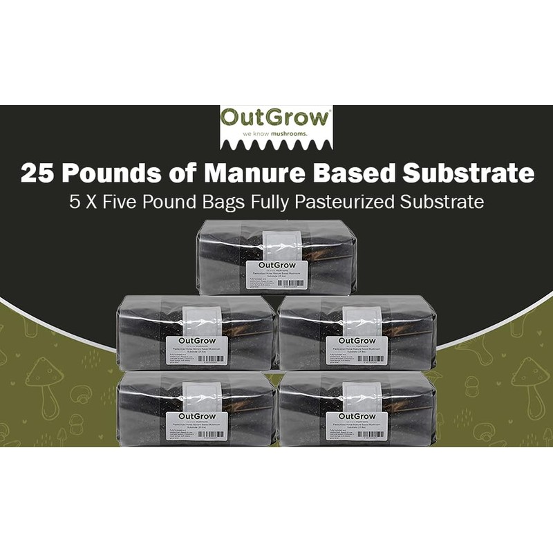 Pasteurized Manure Based Mushroom Substrate (25 lbs)