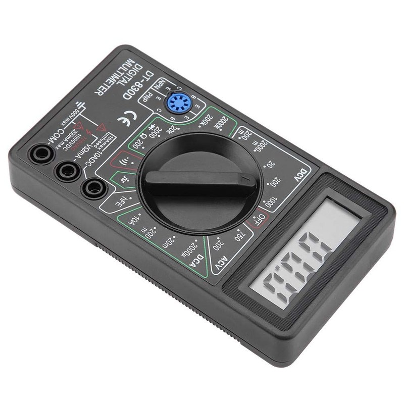 Black DT830D Auto Ranging Digital Multimeter, Continuity Ohm Digital Multimeter,