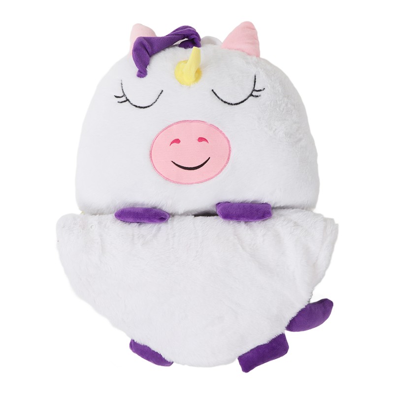 Kids Sleeping Bag Cartoon Animals Soft Plush Wearable Foldable Prevents