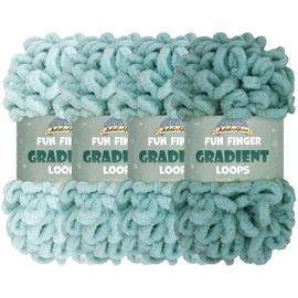 JubileeYarn Fun Finger Gradient Loops Yarn - 100g/Skein Jumbo Polyester - Ceres - 4 Skeins