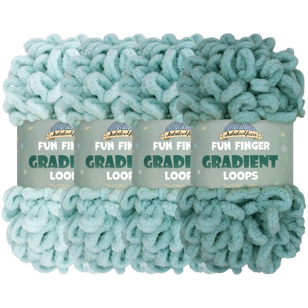 JubileeYarn Fun Finger Gradient Loops Yarn - 100g/Skein Jumbo Polyester