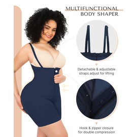 SHAPELLX Fajas Colombianas - Fajas moldeadoras para mujer, control de abdomen, talla grande, posparto, levantamiento de glúteos, a3-Azul, M