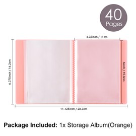 OTCRAFT 40 Pages/Set A6 Sticker Photo Storage Album; Stamp Cutting Dies Storage Book Organiser Folder for Postcards, Stickers, Photo, Transparent Stamps and Cutting Dies, 28.4 x 16.3 cm