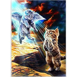 Cat Diamond Painting Animal，Cute Cat Diamond Art Pet，Kitty Diamond Painting Brown Shorthair Cat，Diamond Painting Kits for Adults and Kids 12x16 Inch