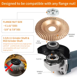 Upgraded Wood Carving Disc Grinding Wheel, Angle Grinder Attchments Wood Shaping Disc Cutting Wheel, Grinder WoodCarving Tools for Angle Grinder 4 1/2 inch with 5/8 & 7/8 Arbor
