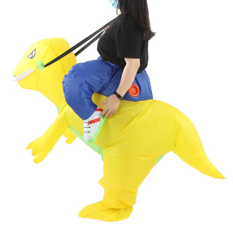 Yellow Dinosaur Inflatable Costume Half Body Model Weird Dinosaur Shape