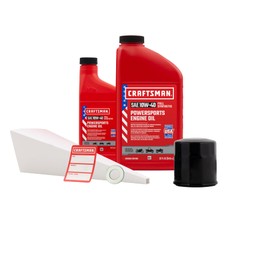 CRAFTSMAN Oil Change Kit compatible with Kawasaki KAF400 Mule 600, KAF400 Mule 610 10W-40 Full Synthetic -In The Kit: 1.5 Quarts of Oil, 1 Filter, 1 Crush Washer, 1 Oil Change Sticker (CMXOKLT400247)
